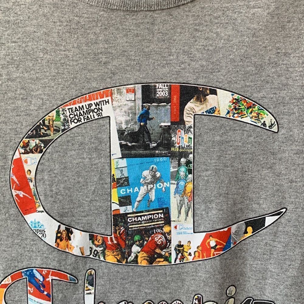Champion Reverse Weave Vintage Gray Football Sports T-shirt XXL - Picture 3 of 5